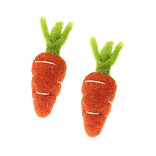 MAGICLULU 2 x Mini-Filz-Filz-Set für Karotten, Karotten-Dekoration, Wolle, Filz-Set, Karotten-Nadelfilz von MAGICLULU