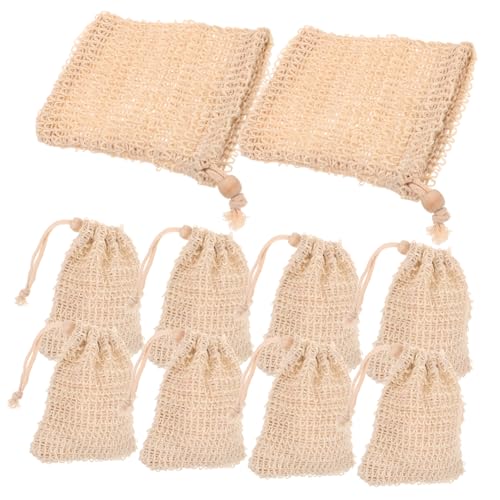 MAGICLULU 20 Stk Blasennetz Afrikanischer Netzschwamm Badetuch Weben Tasche Scheuernetze Bunte Seifensäckchen Duschbad-tools Sisal Luffa-seife Ramie Kordelzug Peeling-seife von MAGICLULU