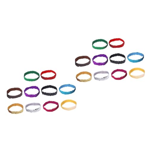 MAGICLULU 20 Stk Pailletten Haarband dehnbare Haargummis Mädchen-Tiara haarschmuck Stirnband elastische Haargummis dehnbare Stirnbänder -Stirnbänder Elastizität Kopfbedeckung Schal von MAGICLULU