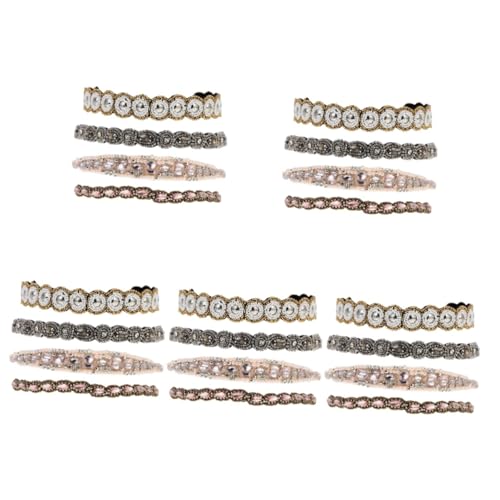 MAGICLULU 20 Stk Perlen Strass Stirnband Kristall Stirnband Stirnbänder Für Damenhaar Hijab Für Mädchen Sport-stirnband Haarschmuck Für Damen Perlen Tiara Elastisch Schal Fräulein Glasperlen von MAGICLULU