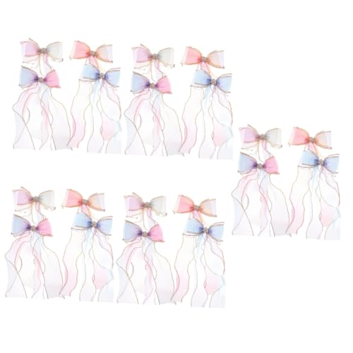 MAGICLULU 20 Stk Schleife Haarnadel kinder haarschmuck hair accessories for Haarschmuck für Kinder Haarschmuck für Neujahr Klammer Mädchen Kopfbedeckung Ausgabekarte Krawatte Legierung von MAGICLULU