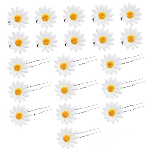 MAGICLULU 20St Hochzeit Braut Haarspangen kinder haarschmuck haarklammer set Haarspangen für Mädchen Gänseblümchen-Haarspange Haarnadel Tiara schöne Haarspangen Gänseblümchenhaargabeln Kamm von MAGICLULU