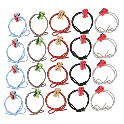 MAGICLULU 20st Dinosaurier-tierhaar-accessoires Elastische Haargummis Für Babys Dehnbare Haargummis Haarbänder Für Kleinkinder Kopf Haarband Pferdeschwanzhalter Mädchen Elastizität Gummiband von MAGICLULU