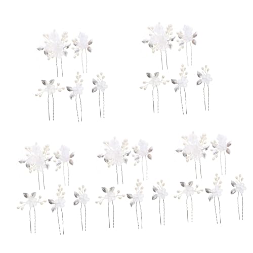 MAGICLULU 25 Stk Hochzeit U-förmige Haarspange hochzeitshaar schmuck wedding hair accessories Vintage-Haarschmuck Haarspangen Kristall Haarklammer Haarnadel Blumenkopfschmuck Blatt Stift von MAGICLULU