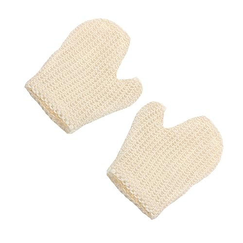 MAGICLULU 2St Badehandschuhe aus Sisal Reinigungstücher Gesichtstuch exfoliating glove exfoliate gloves Wäscher Badetuch Duschtuch Peeling-Badehandschuh Peeling-Bürste Fräulein Weiß von MAGICLULU