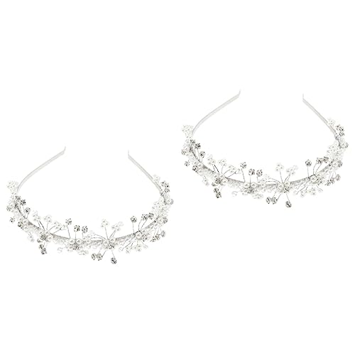 MAGICLULU 2St Blumenmädchen Hochzeit Stirnband hair accessories for hochzeitshaar schmuck Haarschmuck Haargummis mit Schleifen Stirnband für Mädchen Krone für Mädchen Kleid Zubehör von MAGICLULU