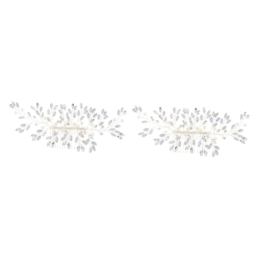 MAGICLULU 2St Braut Haarkamm haarschmuck Vintage Braut Haarspange hochzeit kopfschmuck Tiara Haarkamm aus Perlenkristall Brauteinsatzkamm Europäisch und amerikanisch Kopfbedeckung Zubehör von MAGICLULU