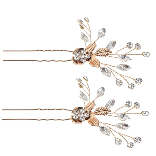 MAGICLULU 2St Braut Kopfschmuck Haarnadel Silber 2er Set silberne Haarspangen Braut Haarnadel hochzeitshaar schmuck wedding hair accessories Tiara Haarklammer Hochzeit Haarspangen Handbuch von MAGICLULU