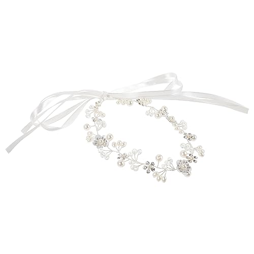 MAGICLULU 2St Braut Stirnband blätter haarreif hochzeitshaar schmuck juwelenbesetztes Stirnband silberner Brautkopfschmuck Haarbänder Tiara hochzeit kopfschmuck Blumenblatt Stirnband Perle von MAGICLULU