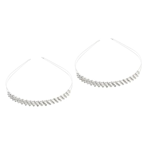 MAGICLULU 2St Braut-Strass-Stirnband Stirnband Metall Hochzeitshaarschmuck für Frauen kollegen geschenke hochzeitshaar schmuck Haargummi Perücken Hochzeit Stirnband Brauthaarband Mode von MAGICLULU