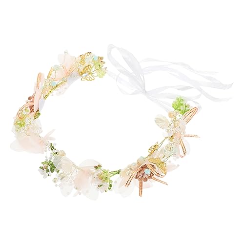 MAGICLULU 2St Brautkranz Stirnband Hochzeitskopfschmuck für die Braut Hochzeits-Requisiten Blumengirlande kinder haarschmuck Haargummis Blumenkranz-Stirnband künstliche Krone für Mädchen von MAGICLULU