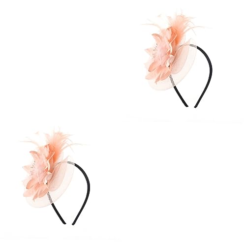 MAGICLULU 2St Feder Haarband Hochzeitskopfschmuck für die Braut Fascinators für Frauen Teeparty party kopfschmuck party hut Stirnbänder für Damen Haar Klammern dame haarband Feder-Stirnband von MAGICLULU