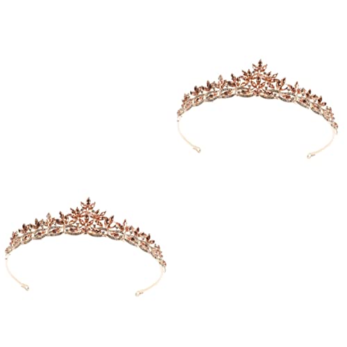 MAGICLULU 2St Diamantblattkrone Kristalldekor Stirnbänder für Blumenmädchen hair accessories for hochzeitshaar schmuck Haarband Haargummi Hochzeit Stirnband braut hochzeit kopfschmuck von MAGICLULU