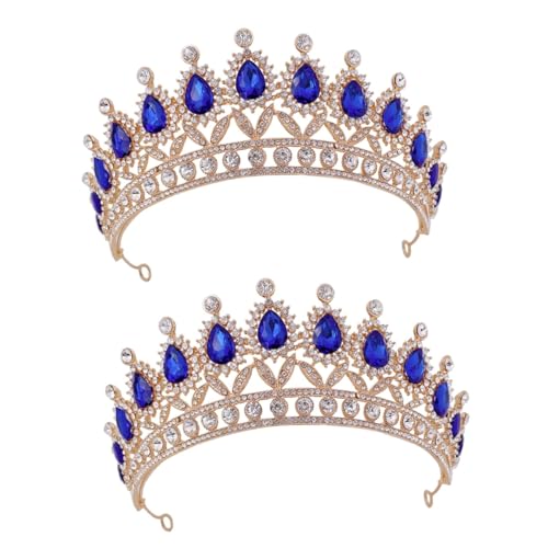 MAGICLULU 2st Diamantkrone Mit Wassertropfen Krone Für Mädchen Hochzeit Frauen Kopfschmuck Geburtstags-stirnband-accessoire Handytasche Party Tiara Braut Zinklegierung Kleidung Herzförmig von MAGICLULU