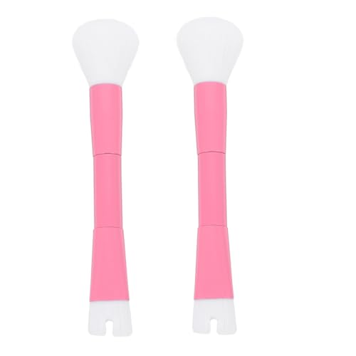 MAGICLULU 2st Doppelendiger Nasen-lidschatten-puderpinsel Schönheitspinsel Nagelbürste Mischpinsel Make-up-tool Für Nasenkonturpinsel Kosmetikpinsel Rosa Aluminiumrohr Fräulein Tragbar Malen von MAGICLULU