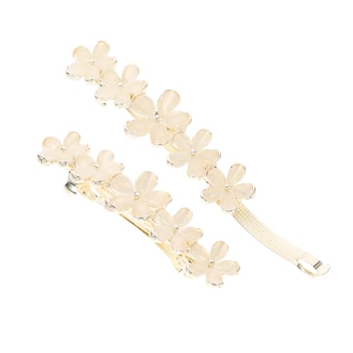 MAGICLULU 2St Federclip oberer Clip Frauen Haarnadeln Frühlingshaarspangen Haar Klammern Frühlingsdekor Blumen-Haarspangen Haarspangen Dekoration Temperament Horizontaler Clip Ausgabekarte von MAGICLULU