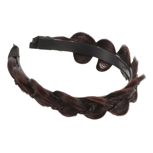 MAGICLULU 2St Fischgräten-Stirnband Blumenklauenclips Haargeflecht Stirnband party haarreif geflochtenes haarband Haarschmuck braune Perücke geflochtene Perücke Haarreifen frauen kopfschmuck von MAGICLULU