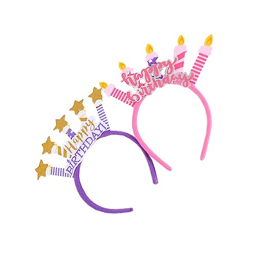 MAGICLULU Kopfbedeckung 2St Geburtstag Stirnband Haare zum Mädchengeburtstag Haargummis für Kinder Haarschmuck die Krone Party-Stirnbänder Kopfschmuck für die Party Prinzessin Schal von MAGICLULU