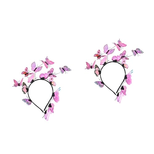 MAGICLULU 2St kreative Kopfbedeckung schmetterling kopfschmuck damen stirnbänder hair accessories for hochzeitshaar schmuck Stirnband Haarnadel Haarreifen Haarschmuck Böhmen Kleidung von MAGICLULU