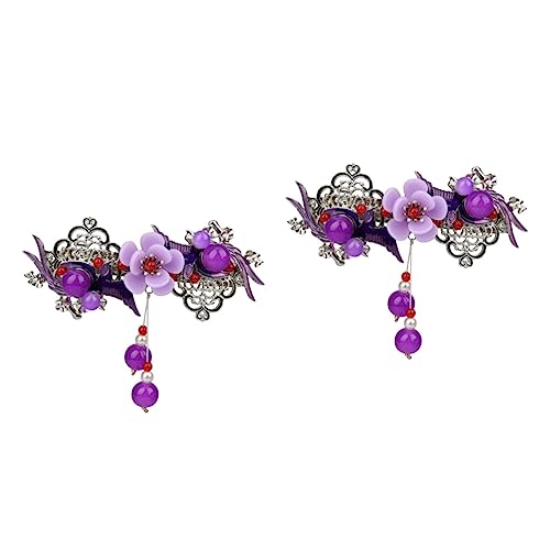 MAGICLULU 2St Haarnadel Blumenhaarspangen für Frauen Frühlingshaarspangen Haarklammer haar spangen haarschmuck Haarspange hinten hintere Haarspange Mädchen China Fräulein Strasssteine von MAGICLULU