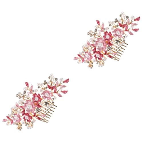 MAGICLULU 2St Haarpfropfen Hochzeitskopfschmuck für die Braut Haarspange haarschmuck Haarspangen Haarnadel Tiara Hochzeit Blumen Haarkamm Mädchen Kopfbedeckungen für die Hochzeit von MAGICLULU