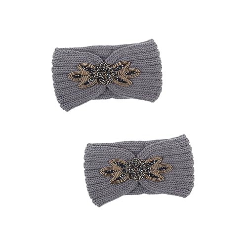 MAGICLULU 2St gestricktes Stirnband haarband yoga sport haarband Damen-Stirnband Kopfschmuck aus Kristall Haargummis haarschmuck Haarreifen Mode Kopfbedeckung Haarring von MAGICLULU