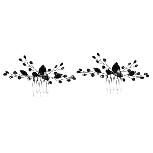 MAGICLULU 2St Haarschmuck schwarzem Kristall Hochzeit Haarspangen schwarze Haarspangen hochzeitshaar schmuck wedding hair accessories Haarnadeln Haarklammer Strass-Haarnadel Kamm von MAGICLULU