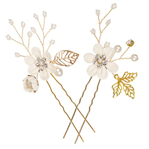 MAGICLULU 2St Braut Haarschmuck Hochzeit hochzeitsschmuck hochzeits schmuck Haarschmuck für Frauen Hochzeit Blumen Haarnadel Stirnband Haarklammer Haarschmuck für die Braut von MAGICLULU