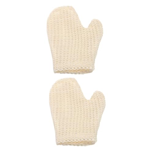 MAGICLULU 2St Handschuhe schrubben Peeling-Duschhandschuhe für Frauen natürliches Luffa exfoliating glove exfoliate gloves Badetuch Handtuch Peeling-Badehandschuhe Badetücher alles inklusive von MAGICLULU