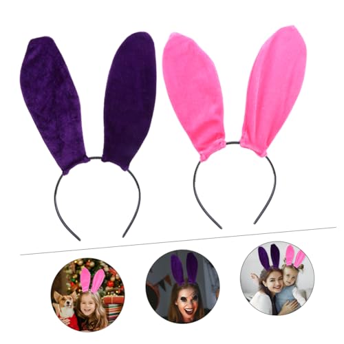 MAGICLULU 2St Hasenohr Stirnband weihnachtsdeko bunny ears Hasenkostüm Damen Hasenohren Haarschmuck Haargummis Hasenohren Kopfschmuck Stirnband mit Hasenohren Abschlussball Kleidung Haarring von MAGICLULU