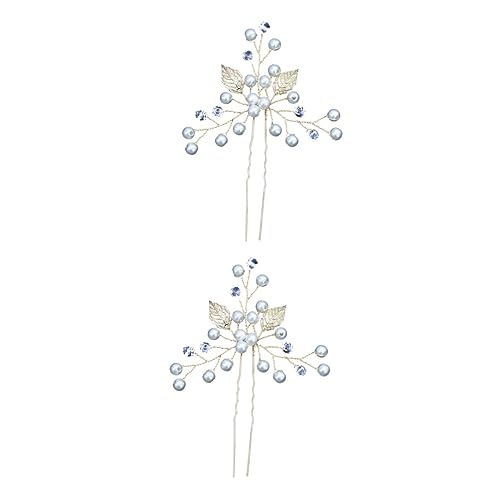 MAGICLULU 2St Hochzeit Haarnadel Flamingo Kuchen Topper Hochzeits-Tiara Braut-Tiara haarschmuck Haarspangen Haarklammer U-förmige Haarnadel Perlenbrauthaarnadeln Kopfbedeckung von MAGICLULU