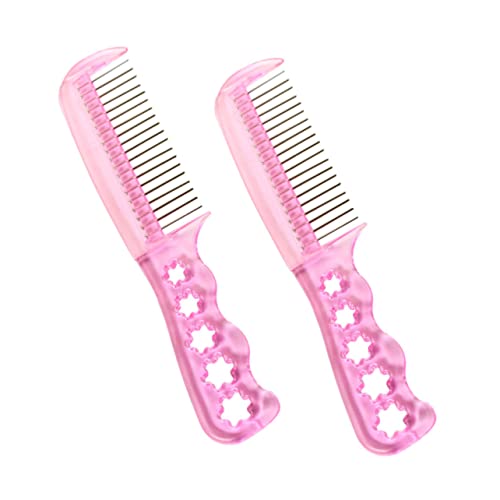 MAGICLULU 2St Kamm kleinkind puppen Haarpuppe hairbrush haarbürsten lockige Echthaarperücke Kämme Haarverlängerungsbürste Puppenhaarbürste Locken Drahtbürste Haarnadel Damen Stahl Rosa von MAGICLULU