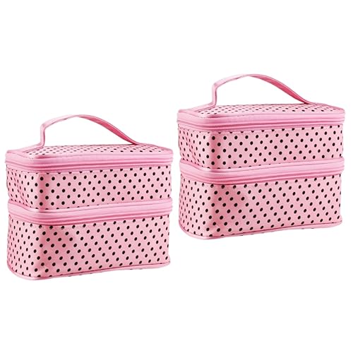 MAGICLULU 2St Kosmetiktasche Makeup Tasche Cosmetic Bag Damen Kulturbeutel tragbare Make-up-Tasche Make-up-Taschen Damen Tragetasche Koreanische Version Wäschesack Handtasche Fräulein Rosa von MAGICLULU