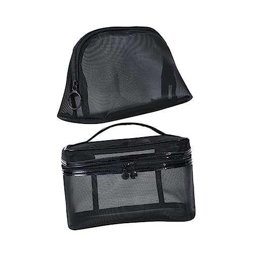 MAGICLULU 2St Kulturbeutel aus Mesh Kosmetiktasche Portable tragbare Kosmetiktasche Aufbewahrungstasche Kosmetiktasche für den Strand Make-up-Taschen Frauen Reisen Kosmetiktasche bilden von MAGICLULU