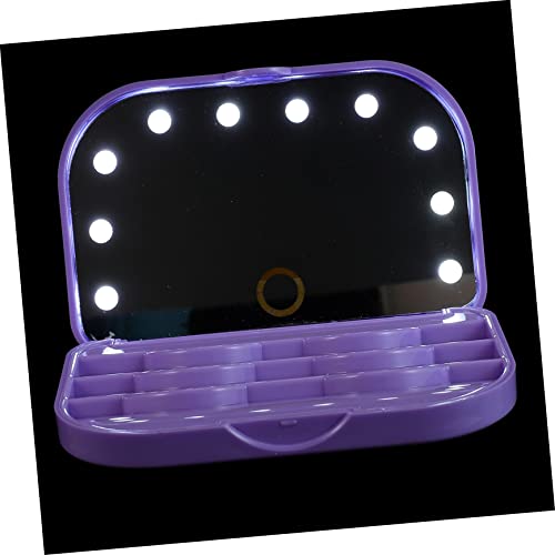 MAGICLULU 2St LED-Lampe Wimpern kasten Make-up-Organizer mit Spiegel Kunststoffschalen Wimpernhalter led schminkkoffer Wimpernzange falsche wimpern leerer wimpernorganisator Wimperntablett von MAGICLULU