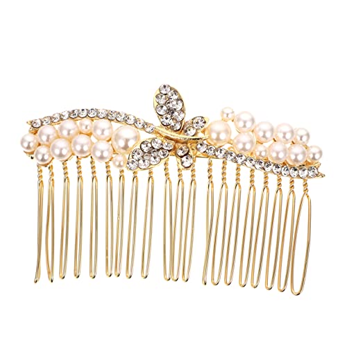 MAGICLULU 2St Legierung Strass Haarkamm hochzeitshaar schmuck wedding hair accessories Perlenhaarspangen Strass-Kopfbedeckung für Frauen Haarklammer Tiara hochzeit braut haarkamm Kristall von MAGICLULU