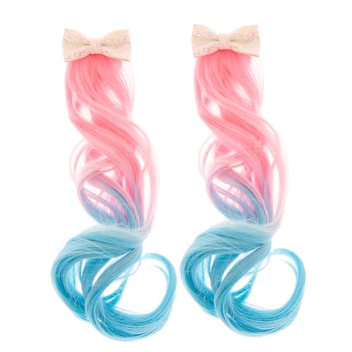 MAGICLULU 2St Mädchen Haarnadel Babyhaar Farbige Perücken kinder haarschmuck hair accessories for Haarklammer Haarspangen Haarspange für Mädchen Bowknot-Haarspange Krawatte schmücken von MAGICLULU