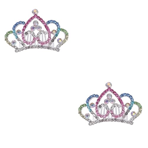 MAGICLULU 2St Mädchen Krone Haarschmuck für Mädchen Kronenkamm für Kinder kinderparty kinder party Tiara Kristallkrone Kronenkamm für Mädchen Kristallkopfschmuck für Kinder niedlich von MAGICLULU