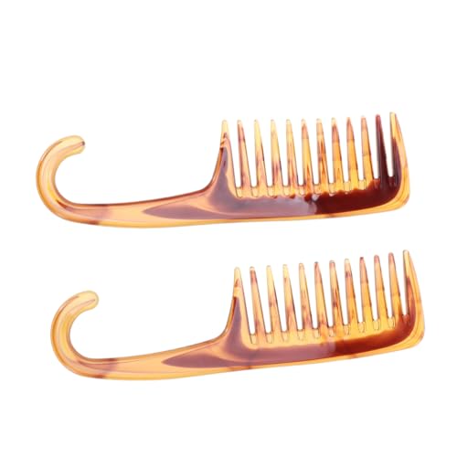 MAGICLULU 2St Retro-Kamm glatter Haarkamm Kamm mit gebogenem Griff Haarölkamm wide tooth comb Breitzahn Kamm Kämme Stylingkamm für Männer Friseur-Styling-Tools doppelseitig Pomadenkamm Mann von MAGICLULU