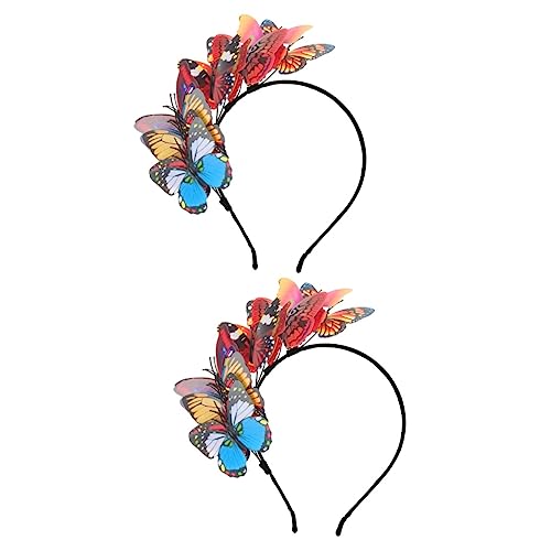 MAGICLULU 2St Simuliertes Schmetterlings-Stirnband Retro-Kleidung Mädchen-Outfits hochzeitshaar schmuck wedding hair accessories tragegurt Haarband Haarschmuck für Frauen von MAGICLULU