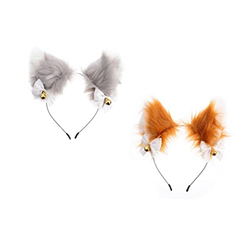 MAGICLULU 2St Stirnband Schleifenstirnbänder für Mädchen Halloween-Kostüme für Kinder Haarschmuck the hallow Tier Haargummi Katzen-Cosplay Cosplay-Haarreifen für Frauen Lolita die Klingel von MAGICLULU