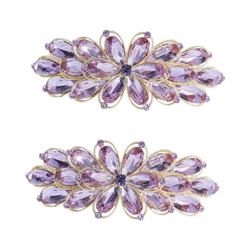 MAGICLULU 2st Strass-frühlings-haar-accessoires Frühlingshaarspangen Haarspangen Mit Strass Hochzeitsdekoration Mädchen Haarspange Violett Legierung Haare Hoch Fräulein Große Haarnadel von MAGICLULU