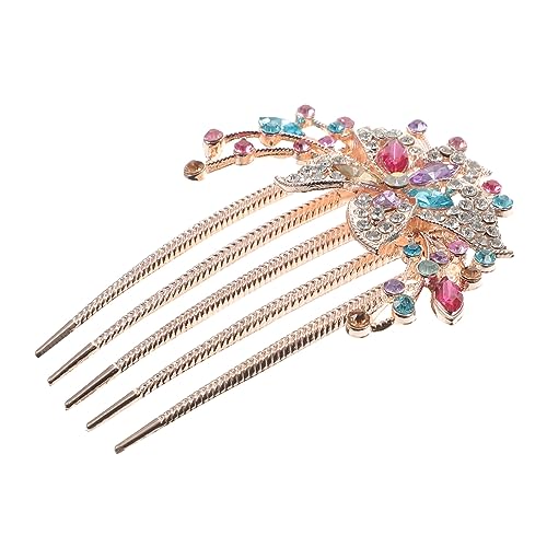 MAGICLULU 2St Strass Haarschmuck Haarnadel Haarspangen Haarklammer Party Haarkämme weiße Baumwollhandschuhe Kamm frauen kopfschmuck Haarschmuck für Damen die Blumen Kopfbedeckung Ball Braut von MAGICLULU