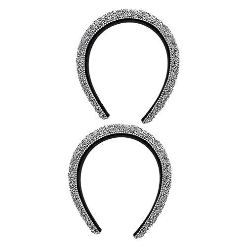 MAGICLULU 2St Strass-Stirnband mit breiter Krempe sicheres Haarband Stirnband für Mädchen haar zubehör haarschmuck Haargummis kompaktes Stirnband wiederverwendbare Haarreifen Mit Diamant von MAGICLULU