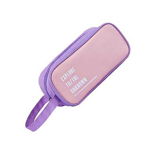 MAGICLULU 2st Tragbares Doppellagiges Federmäppchen Stifteetui Für Kinder Lagen Stiftetui Kapazität Federmäppchen Make-up-Tasche Großer Bleistift Mehrzweck Violett Student Oxford-Stoff von MAGICLULU