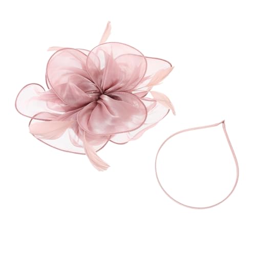 MAGICLULU 2st Organza-handband Gatsby Flapper Zubehör Fascinator-stirnband Fascinator-hüte Für Frauen Teeparty Rosa Fascinator-mütze Kopfdekoration Derby Extra Groß Fräulein von MAGICLULU