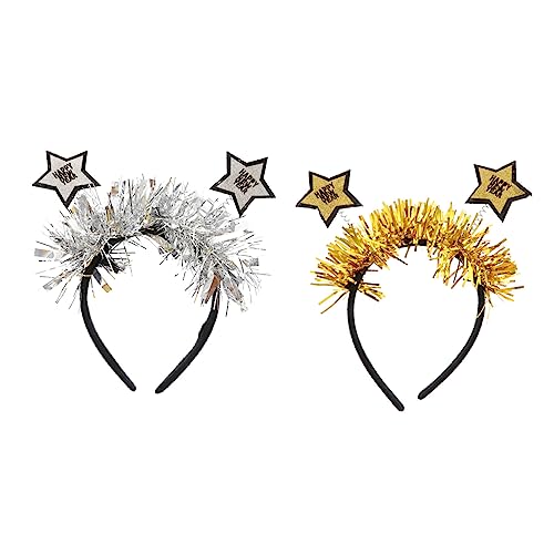 MAGICLULU 2St Weihnachtsstirnband Kopfschmuck für die Neujahrsparty Weihnachtsstern-Reifen christmas haarreif christmas headband Geschenk Haargummi weihnachtsstern stirnband von MAGICLULU