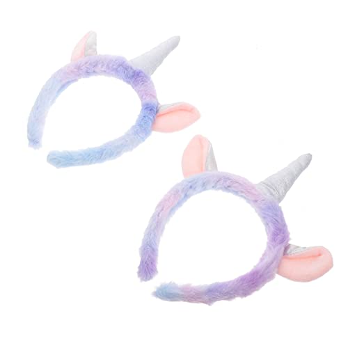 MAGICLULU 2St einhorn stirnband haarschmuck haar zubehör Tierhaarreifen dehnbare Stirnbänder für Frauen Make-up-Stirnband Gesichts-Stirnband Party-Stirnband Make-up-Haarband niedlich Schal von MAGICLULU