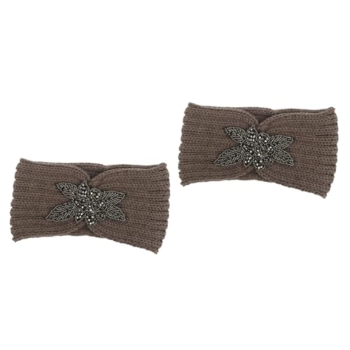 MAGICLULU 2St handgefertigtes Stirnband geflochtene Haarstirnbänder Haarreifen Wollgarn haarband yoga strickstirnband Turban Häkelnadeln einfache Kopfbedeckung Mode Schal Hörmuschel Heizung von MAGICLULU