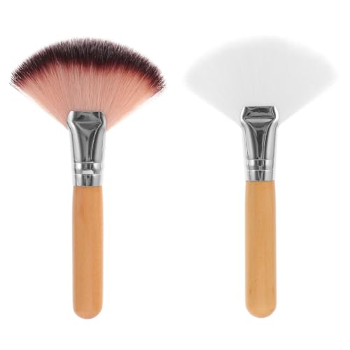 MAGICLULU 2St lose puderpinsel make-up pinsel weiche Fächerbürsten Irische Hüte für Frauen pro brush kosmetikpinsel Rougepinsel Textmarker Damen Gesichtsbürste Fächerbürste für das Gesicht von MAGICLULU